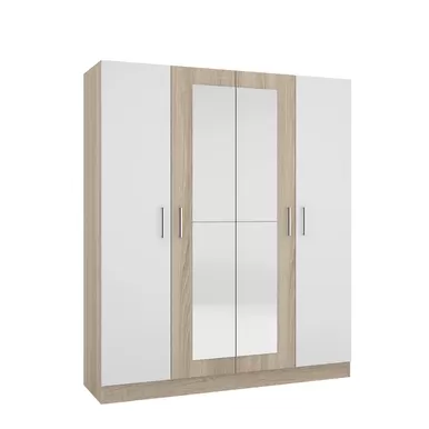 Шкаф 4 ств Уют - Сонома / Белый (Рикко)