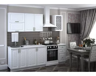 Кухня модульная Модена 1.8м - Дуб белый (Стендмебель)