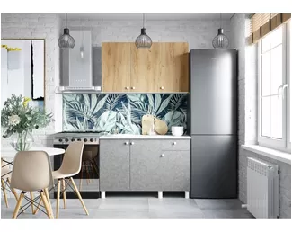 Кухонный гарнитур Point 1.2 м - Крафт золотой/Бетон (Горизонт)