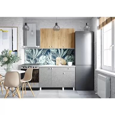 Кухонный гарнитур Point 1.2 м - Крафт золотой/Бетон (Горизонт)