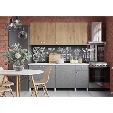 Кухонный гарнитур Point 1.8 м - Крафт золотой/Бетон (Горизонт)