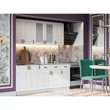 Кухонный гарнитур Ирина 2.0 м Белый матовый (МИФ)