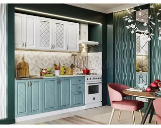 Кухонный гарнитур Ирина 1.8 м Белый матовый/Голубой (МИФ)