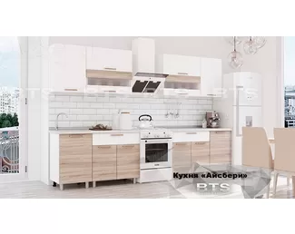 Кухонный гарнитур Айсбери 2.4м ЛДСП - Белый/Дуб сонома (BTS)