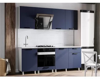 Кухня модульная Контент Синий 2.1 м