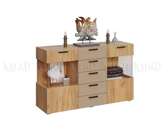 Комод Алтея - Дуб крафт/Стекло (МИФ)