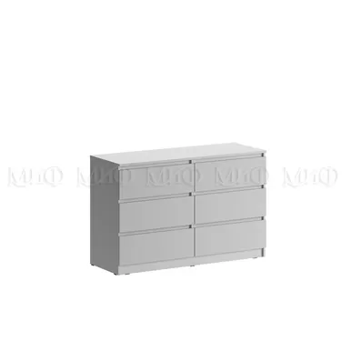 Комод Челси 1202 (6 ящиков) - Белый глянец холодный / Белый (МИФ)