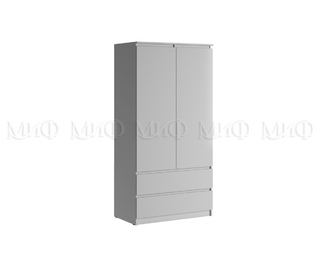 Шкаф 2-х створчатый комбинированный Челси - Белый глянец холодный / Белый