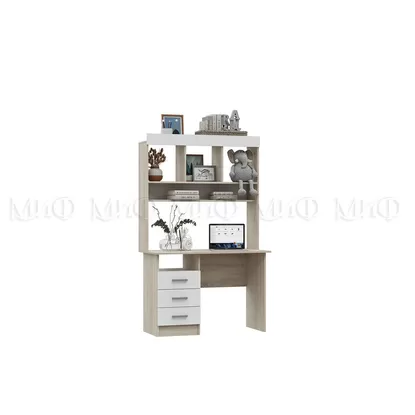 Стол Мартина с надстройкой Комплект - Белый глянец / Сонома