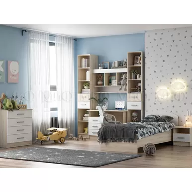 Детская комната Мартина - Белый глянец / Сонома - Комплект 1