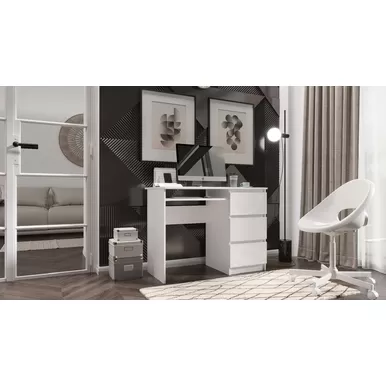 Стол письменный Челси - Белый глянец холодный / Белый (МИФ)