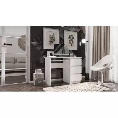 Стол письменный Челси - Белый глянец холодный / Белый (МИФ)