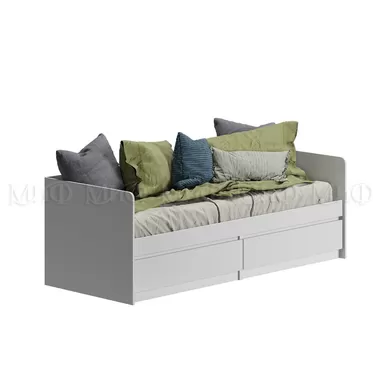 Кровать Челси 0,8м - Белый глянец холодный / Белый (МИФ)