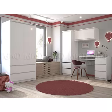 Детская комната Челси - Белый глянец / Белый -  Комплект 1 (МИФ)