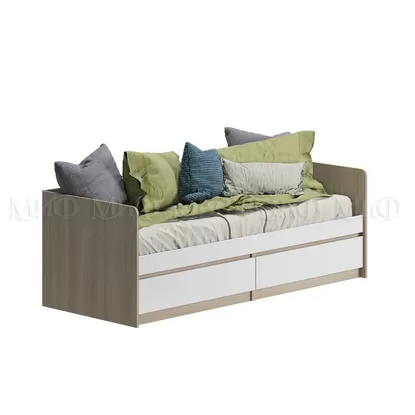 Кровать Челси 0,8м - Белый глянец холодный / Дуб сонома (МИФ)