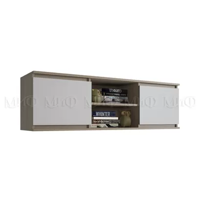 Полка открытая (антресоль) Челси - Белый глянец холодный/Дуб сонома (МИФ)