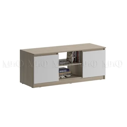 Тумба ТВ Челси - Белый глянец холодный/Дуб Сонома (МИФ)