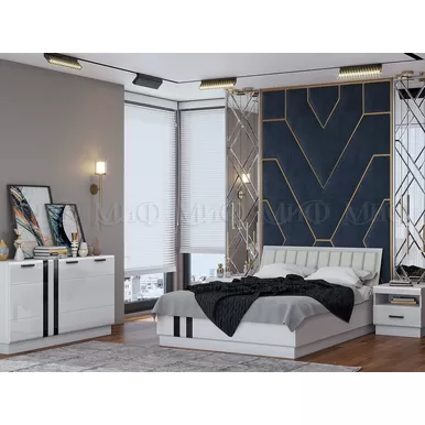 Спальный гарнитур Магнолия - Белый глянец