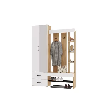 Прихожая Домино - Крафт золотой/белый (Горизонт)