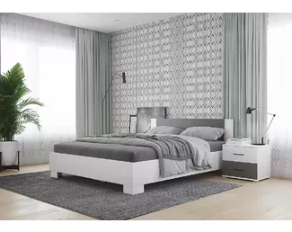 Спальный гарнитур Nova - Белый/ Бетон - Комплект 4 (Горизонт)