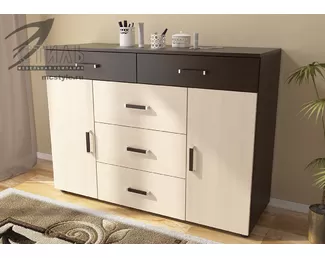 Комод Вега К-03 Дуб молочный/венге (МК Стиль А)