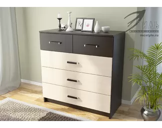 Комод Вега К-04 - Дуб молочный/Венге (МК Стиль)
