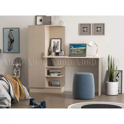 Стол компьютерный №1 - Дуб белёный (МИФ)