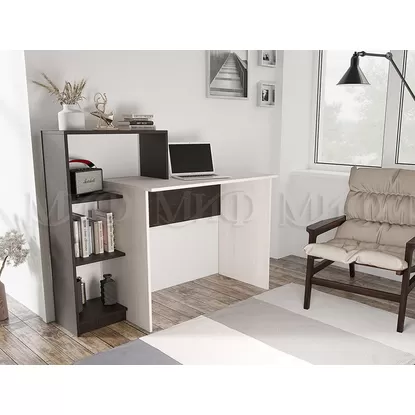 Стол компьютерный №5 - Дуб беленый/Дуб венге (МИФ)