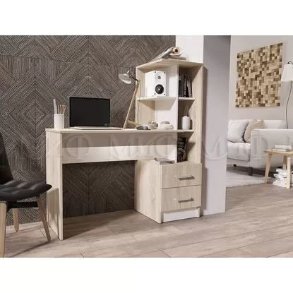 Стол компьютерный №2 - Дуб сонома/Белый (МИФ)