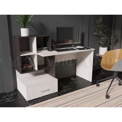 Стол компьютерный №8 - Сандал светлый/Дуб венге (МИФ)