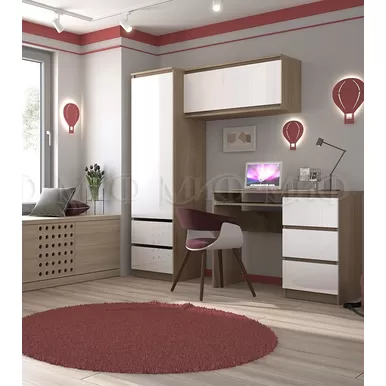 Детская комната Челси - Белый глянец / Сонома - Комплект 3 (МИФ)