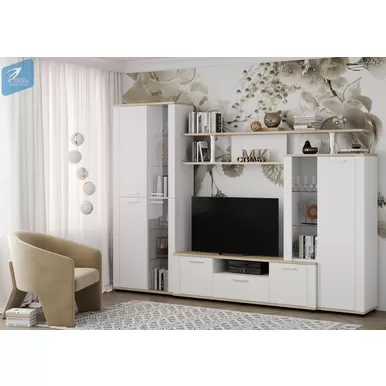 Гостиная Соло 10А - Белый гладкий (МК Стиль)