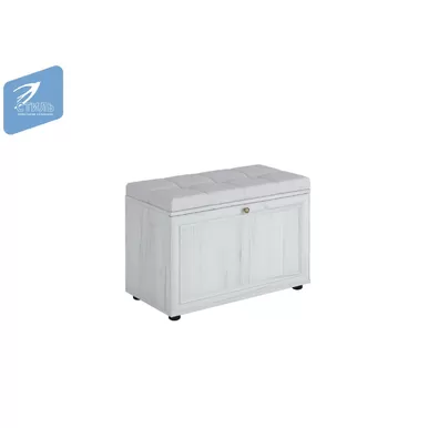 Тумба для обуви Оскар-7А - Дуб крафт белый/Кожзам Белый (МК Стиль)