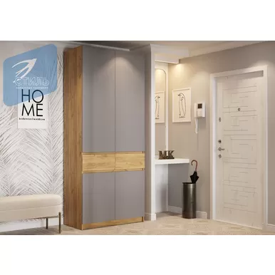 Шкаф Бостон ШК-001 - Дуб Крафт золотой / Серый шифер  (МК Стиль А)