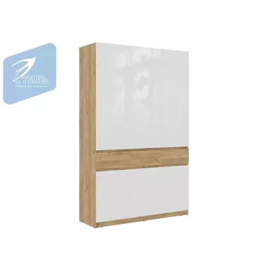 Шкаф Бостон ШК-002 - Дуб Крафт золотой / Белый глянец (МК Стиль А)