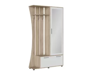 Прихожая Домино 4У - Дуб Сонома светлый / Белый гладкий  (МК Стиль А)