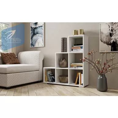 Стеллаж  Эва СЖ-002 -  Белый гладкий (МК Стиль)