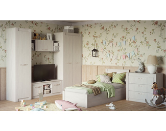 Детская комната Монако - Комплект 1 - Ясень белый (BTS)