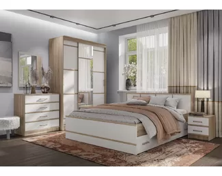 Спальня Сакура - Комплект 1 - Дуб Сонома/Белый (BTS)