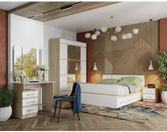 Спальня Сакура - Комплект 3 - Дуб Сонома/Белый (BTS)