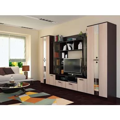 Гостиная Индиго - Венге / Дуб атланта (Рикко)