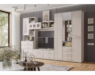 Гостиная Белла - Комплект 5 - Ясень белый (BTS)