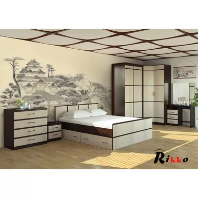 Спальня Джулия - Комплект 1 - Венге/Дуб атланта (Рикко)