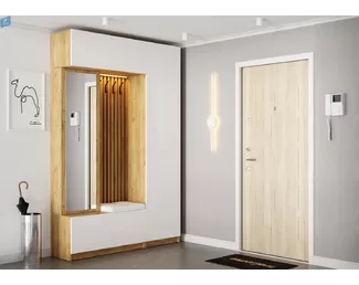 Прихожая Бостон - Комплект 1 - Дуб крафт золотой / Белый глянец (МК Стиль)