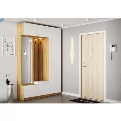 Прихожая Бостон - Комплект 1 - Дуб крафт золотой / Белый глянец (МК Стиль)