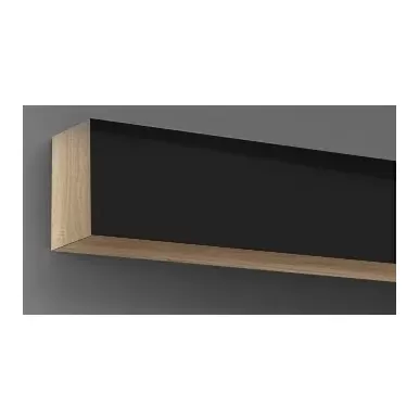 Пенал Лия 3 - Сонома / Черный глянец (Рикко)