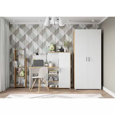 Детская спальня Лайт - Комплект 1 - Белый/Дуб золотой (Горизонт)