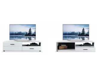 Тумба под ТВ Ларго 1,4м - Белый глянец/Белый (Рикко)