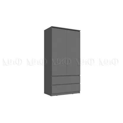 Шкаф 2-х створчатый комбинированный Челси - Графит (МИФ)