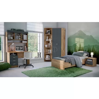 Детская комната Мартина - Комплект 1  - Графит/ Дуб крафт (МИФ)